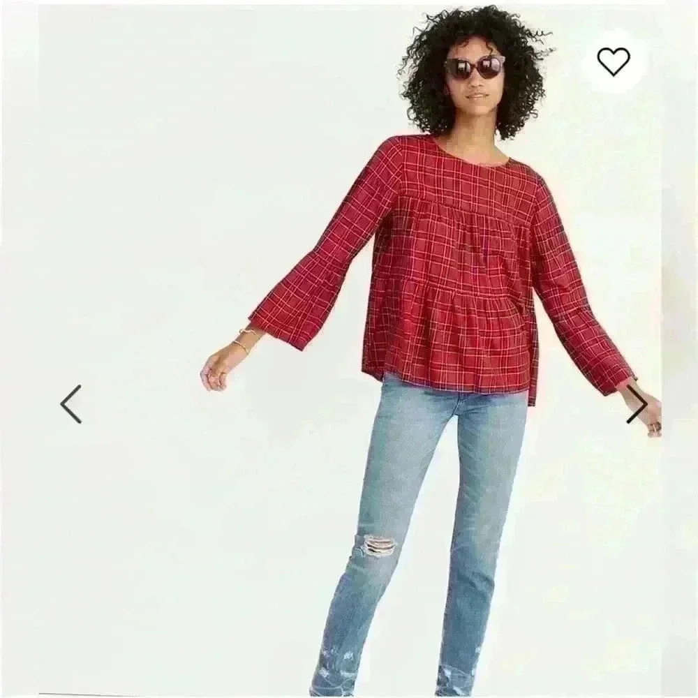 Madewell Plaid Tiered Top - Picture 6 of 11